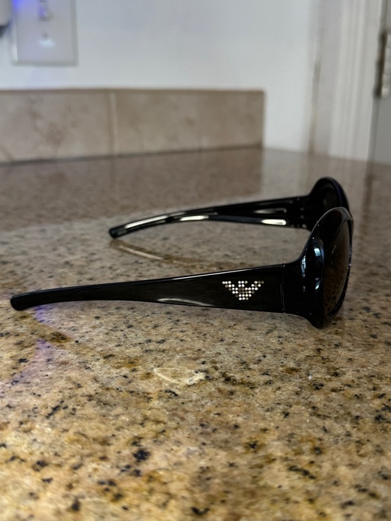 Vintage Y2K Emporio Armani Women’s Sunglasses Black Rhinestones Italy main image 9